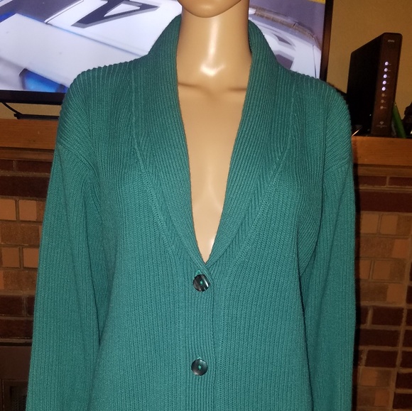 Liz Baker Brand Xl Green Cardigan 